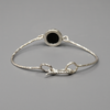 Solid silver bracelet inlaid with onyx