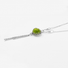Silver necklace and pendant with green opalite