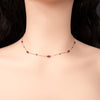 14K gold necklace with rubies