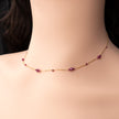 14K gold necklace with rubies