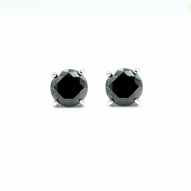 Stud earrings with black crystal