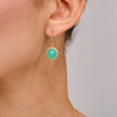 Gold-plated silver earrings with Apple Green Opalite